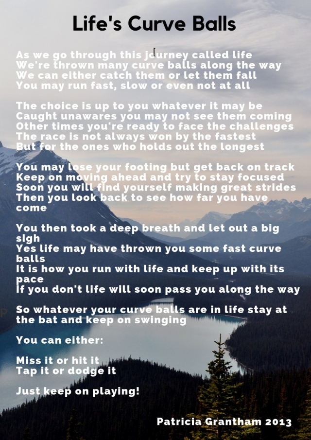 Lifes Curve Balls - Poem by Patricia Grantham